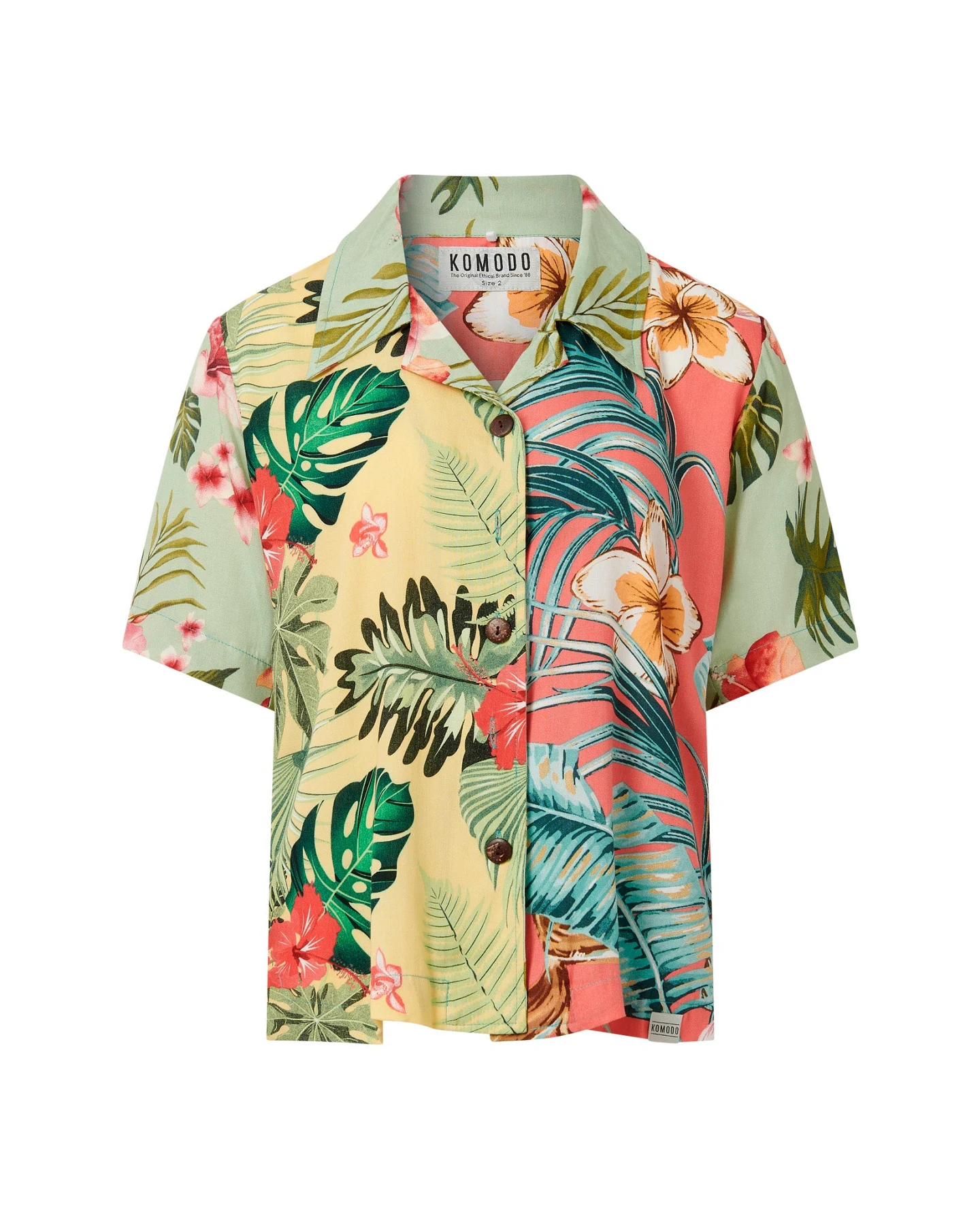 KOMODO Damen vegan Shirt Ocean Tropical Print Multicolor – Ansicht 2