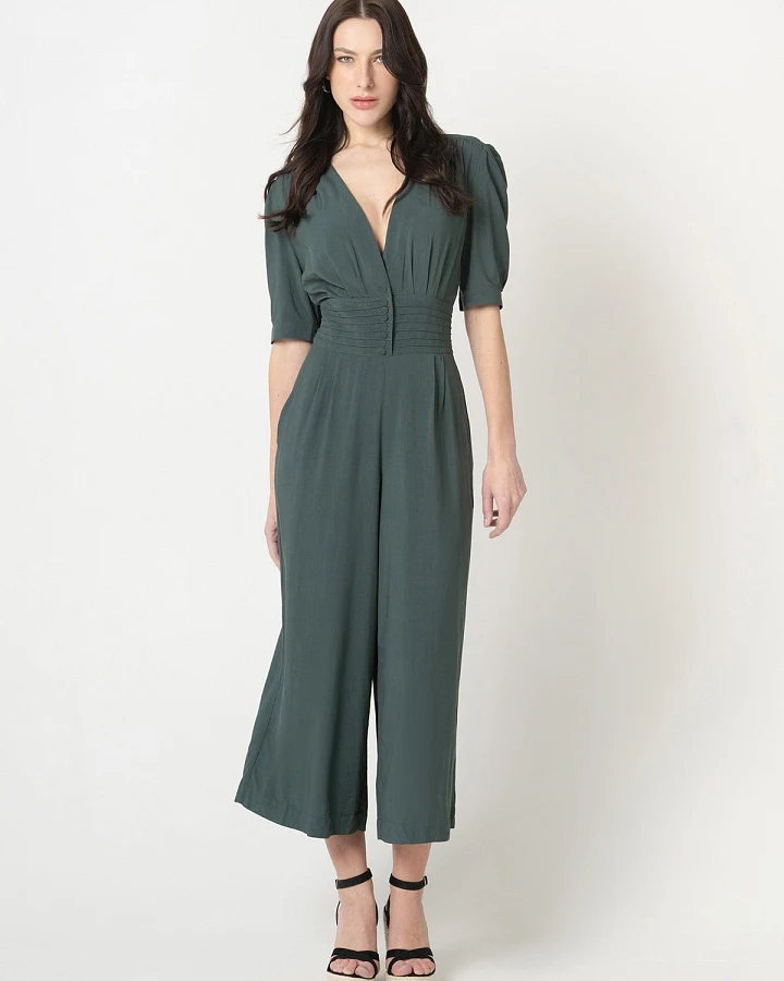 LOVJOI Damen vegan Jumpsuit Quendoline Mear Grün