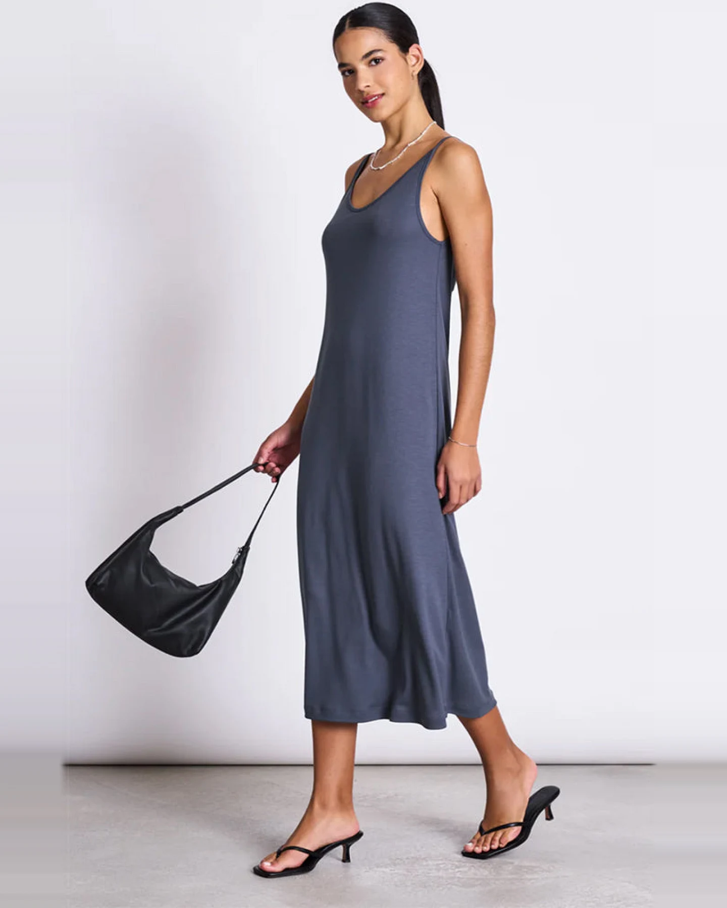 JAN 'N JUNE Damen vegan Kleid Midi Triangle Turbulence – Ansicht 2