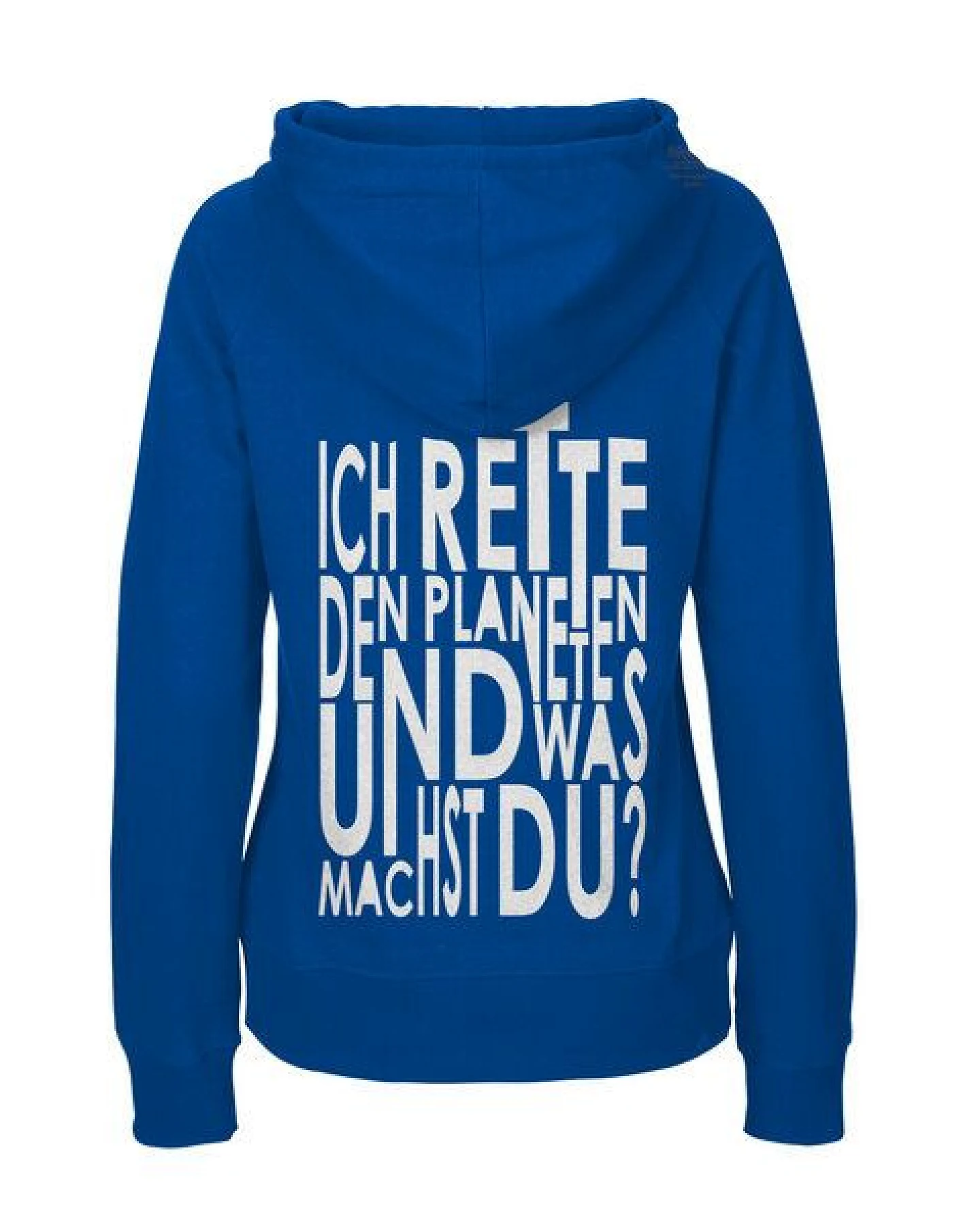 HANDGEDRUCKT "Weltretten" Frauen Hoody aus reiner Biobaumwolle (kbA) – Ansicht 2