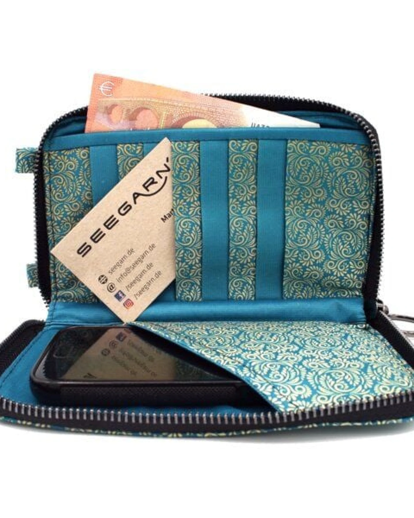 Seegarn-Täschle / 2in1 Handy-Tasche und Geldbeutel (MB24) – Ansicht 4