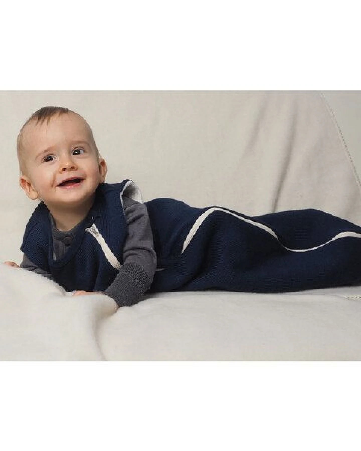 Reiff Baby und Kinder Strick-Schlafsack ohne Arm mit Plüschfutter Bio-Wolle/Bio-Baumwolle – Ansicht 2
