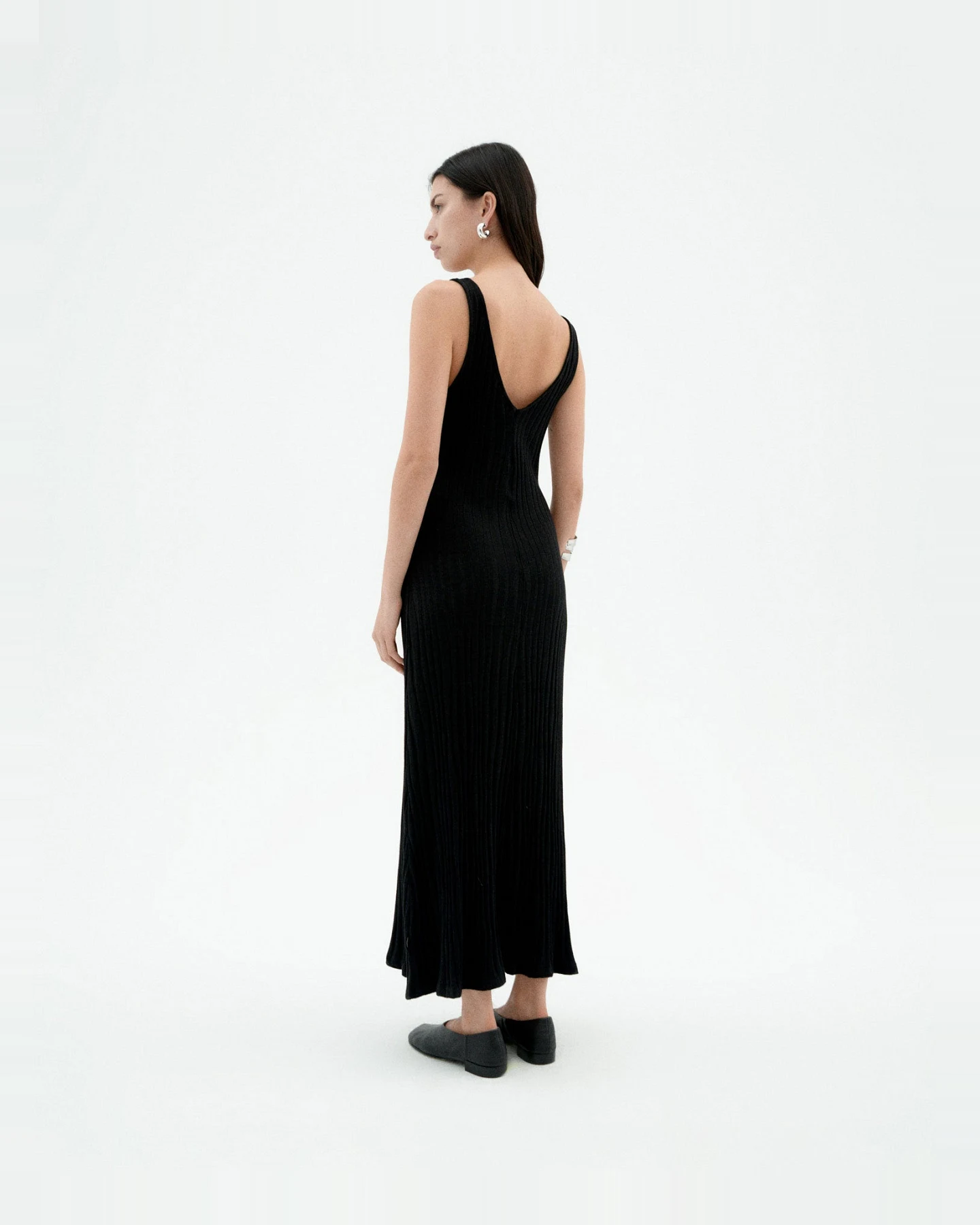 Thinking MU Damen vegan Kleid Knit Sade Schwarz – Ansicht 2