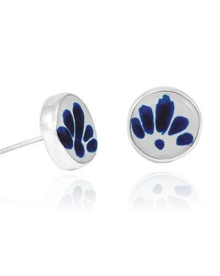 pakilia Silber Ohrringe Keramik Talavara Rund Fair-Trade und handmade
