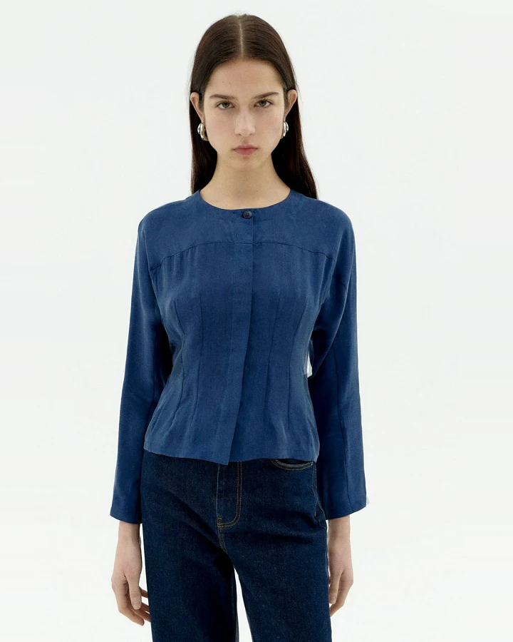 Thinking MU Damen vegan Hemd Briana Blau