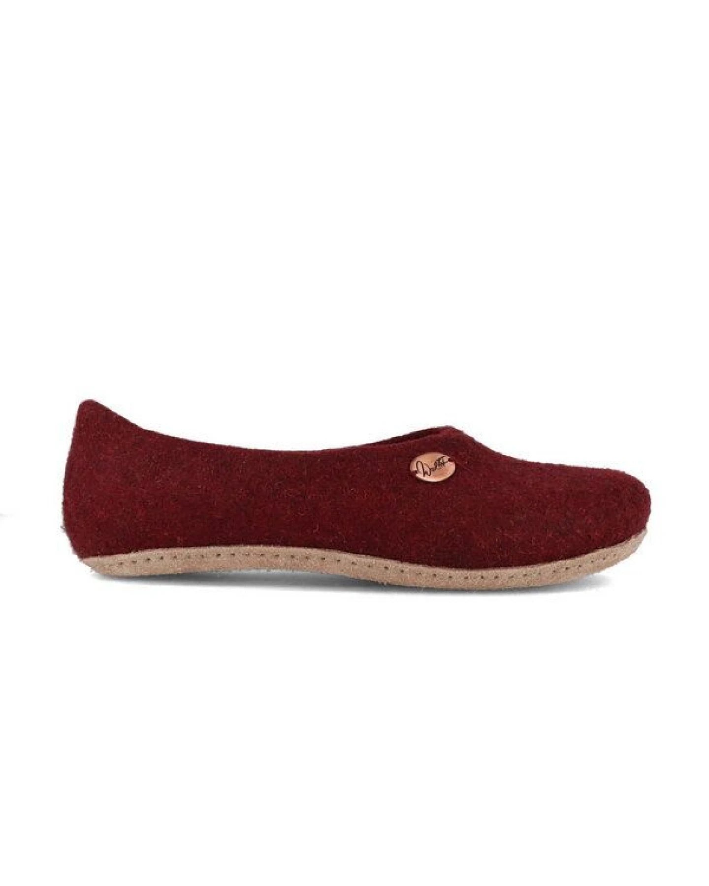 WoolFit Ballerina Hausschuhe mit vegetabiler Ledersohle und Filzeinlage – Ansicht 3