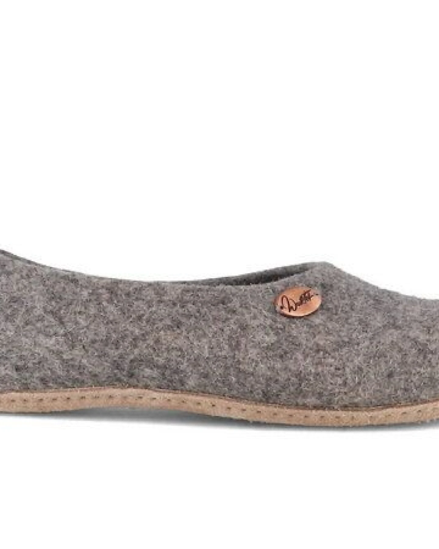 WoolFit Ballerina Hausschuhe mit vegetabiler Ledersohle und Filzeinlage – Ansicht 3