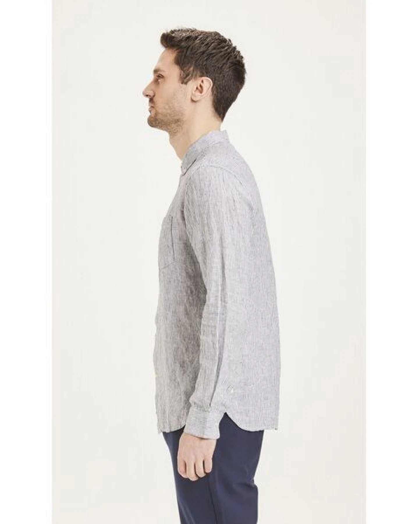 KnowledgeCotton Apparel Leinenhemd - LARCH LS striped linen – Ansicht 2