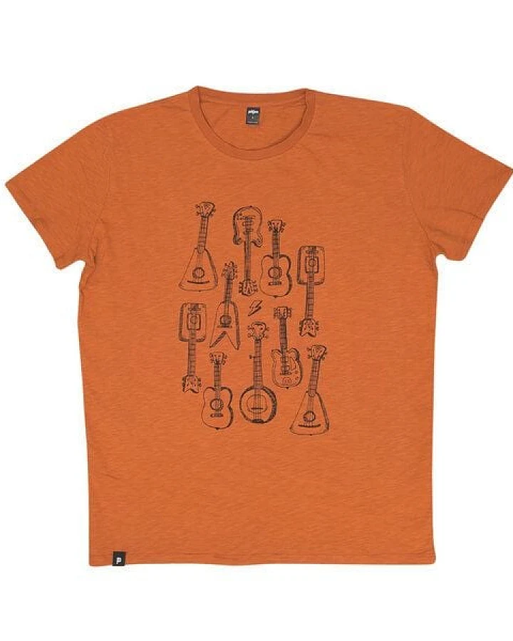 päfjes Gitarren - Fair gehandeltes Männer T-Shirt - Slub Orange