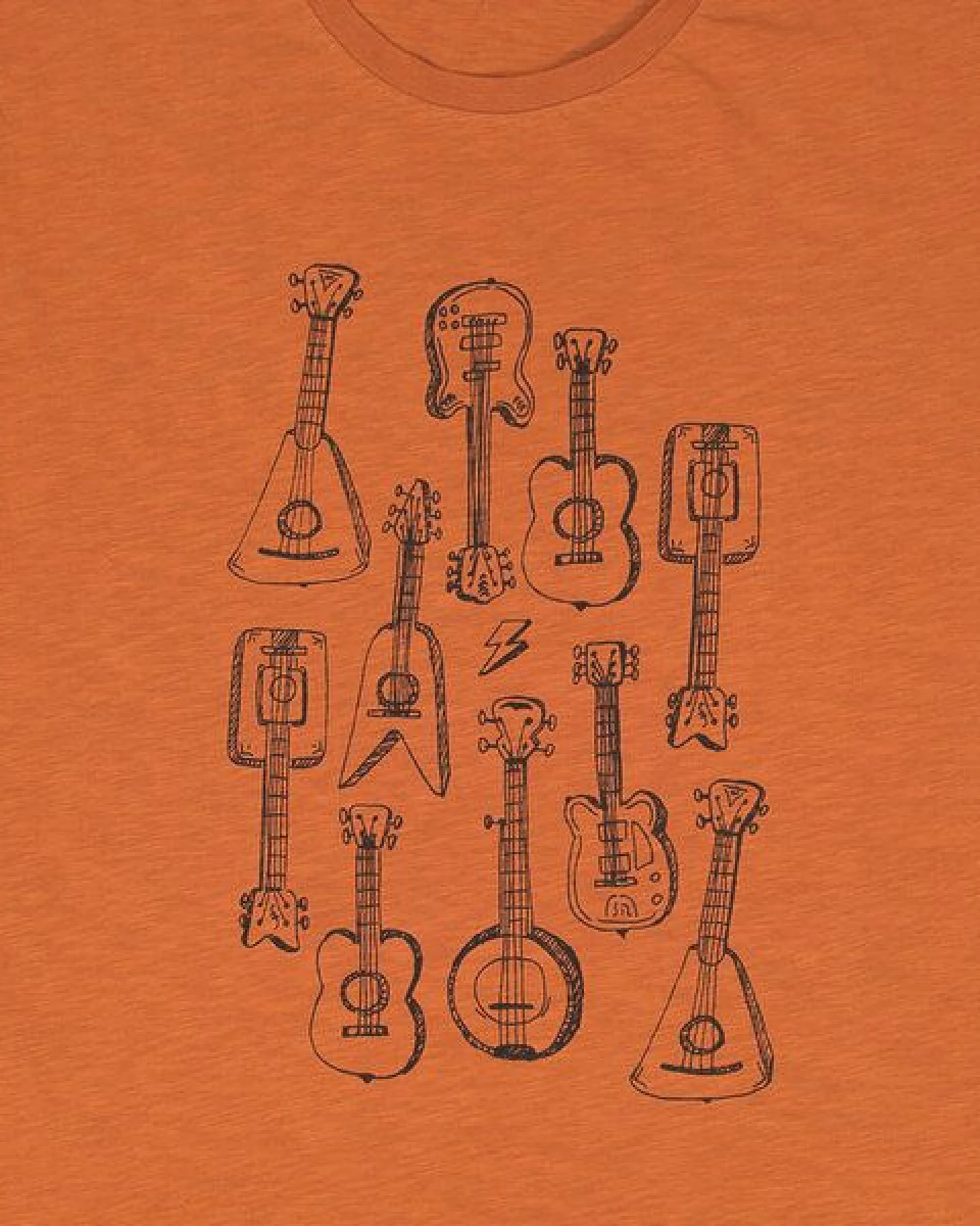 päfjes Gitarren - Fair gehandeltes Männer T-Shirt - Slub Orange – Ansicht 2