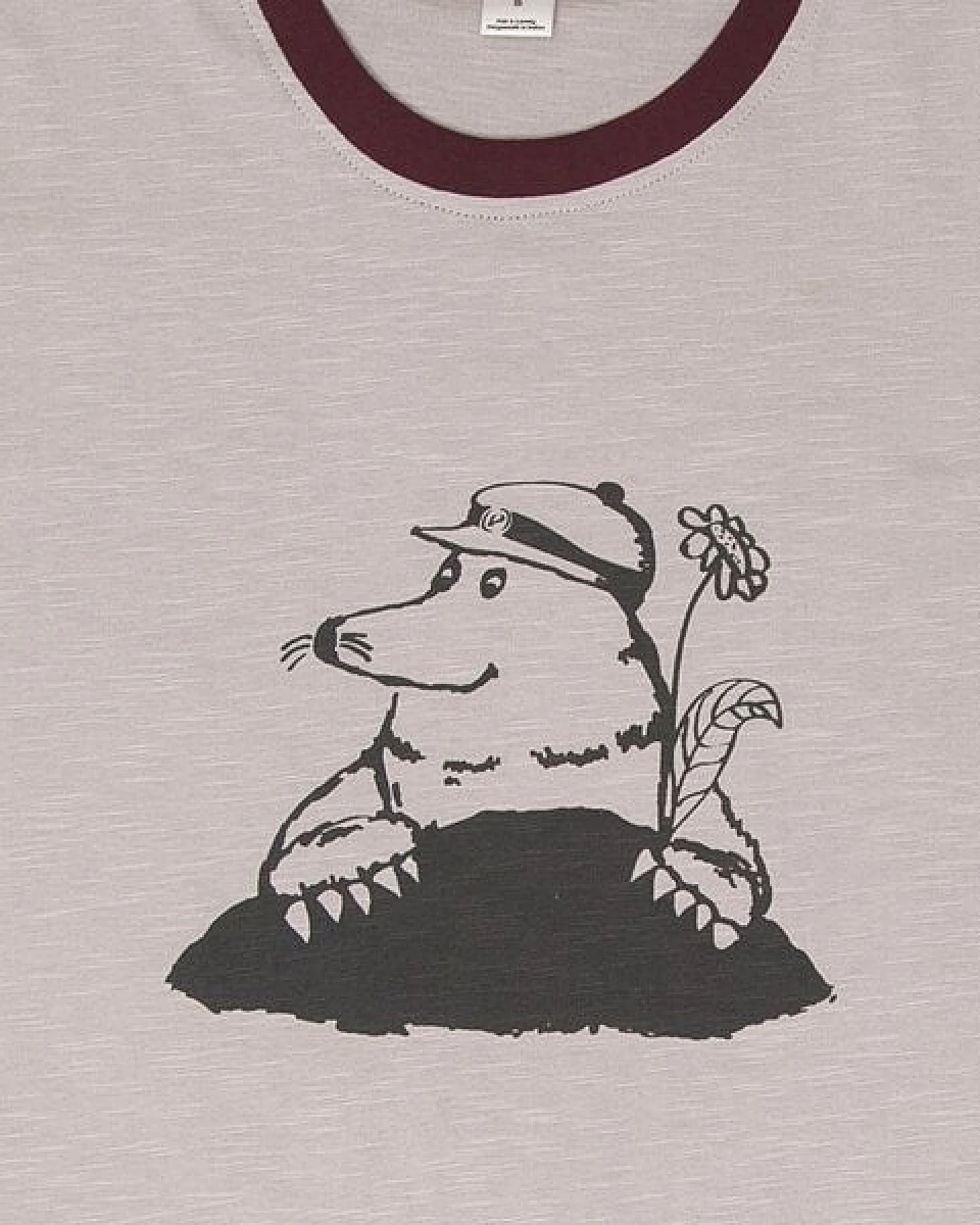 Marlene Maulwurf - päfjes Ringer Unisex T-Shirt - Fair gehandelt aus Baumwolle Slub - Bio - taupe – Ansicht 2
