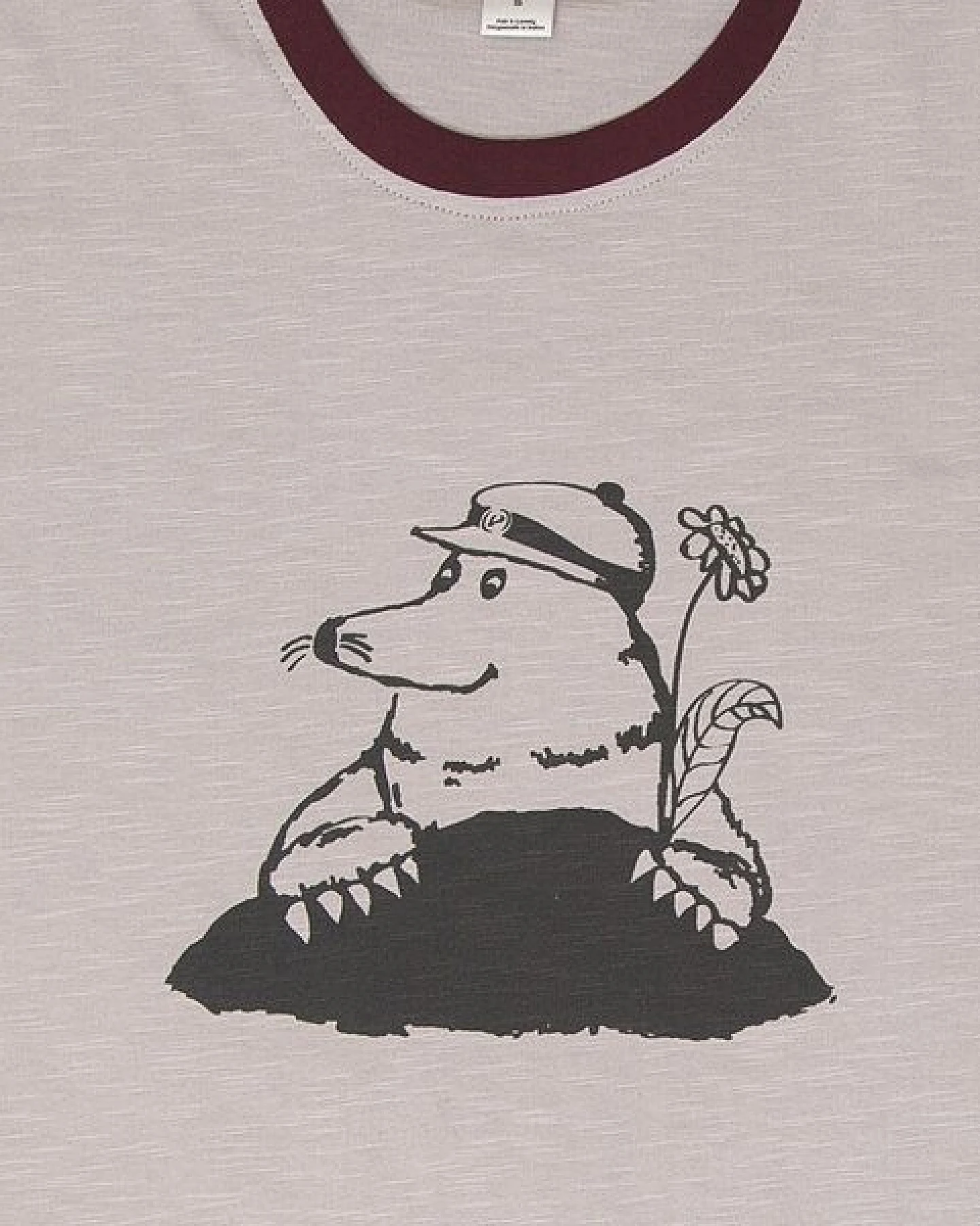 Marlene Maulwurf - päfjes Ringer Unisex T-Shirt - Fair gehandelt aus Baumwolle Slub - Bio - taupe – Ansicht 2