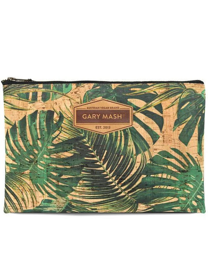 GARY MASH Kork Clutch Handtasche mit Palmenmuster
