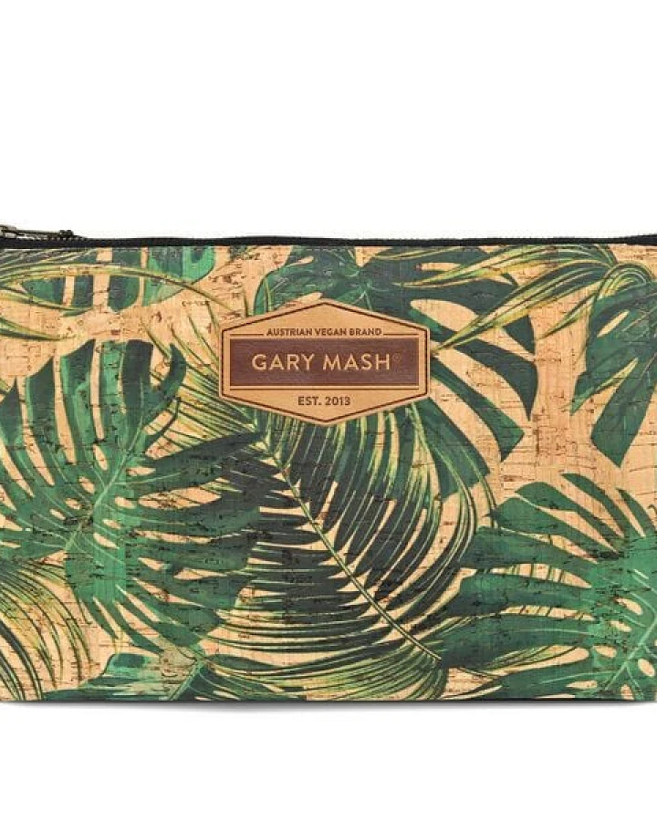 GARY MASH Kork Clutch Handtasche mit Palmenmuster