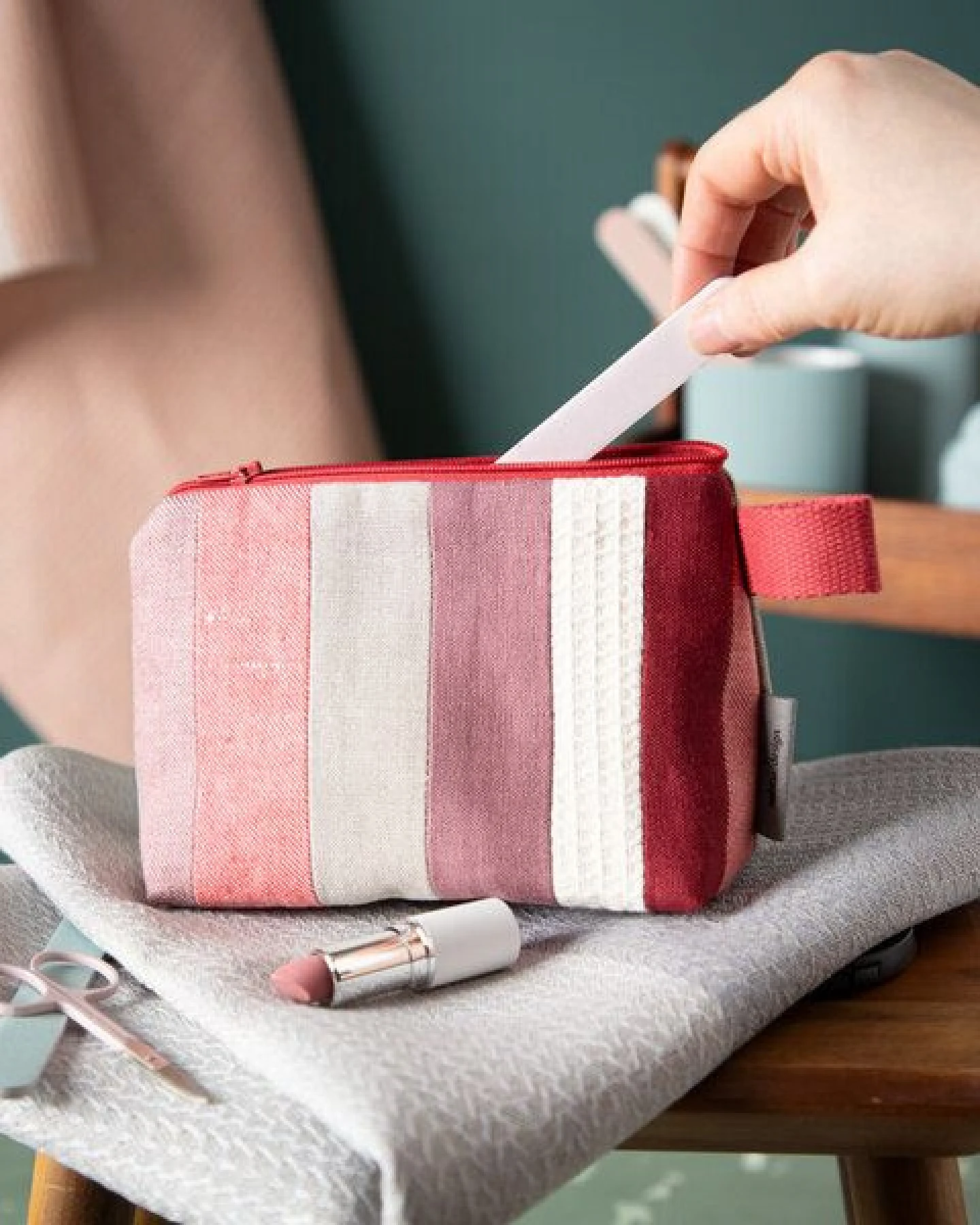 nahtur-design Kosmetiktasche aus 100% Leinen – Ansicht 3