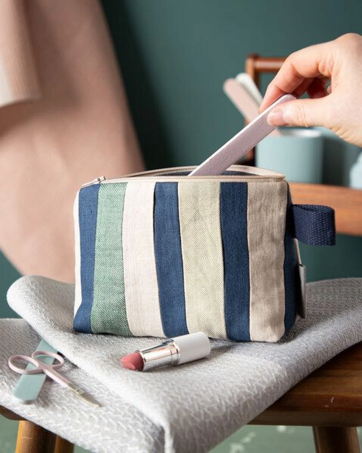 nahtur-design Kosmetiktasche aus 100% Leinen – Ansicht 2