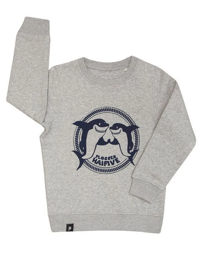 päfjes Flossen Hai Five - Hai - Fair Wear Kinder Sweater - grau