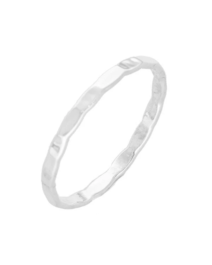 pakilia Silber ring schlicht gehämmert Fair-Trade und handmade