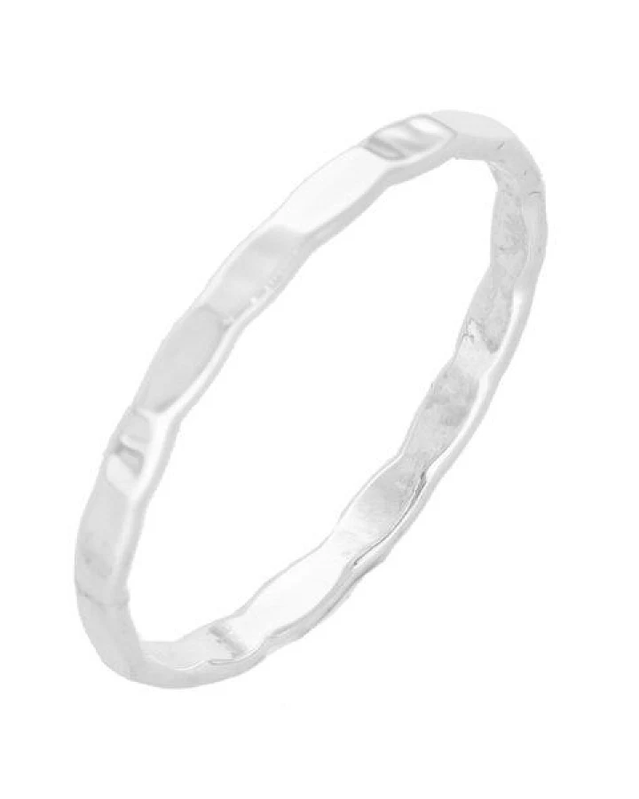 pakilia Silber ring schlicht gehämmert Fair-Trade und handmade