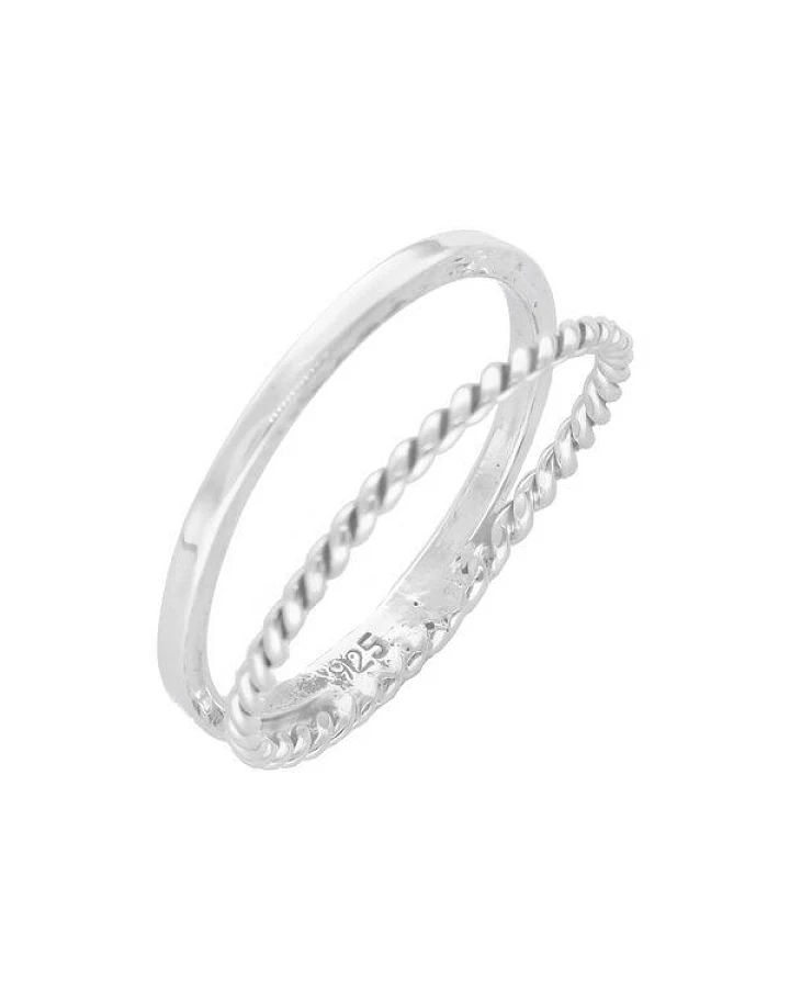 pakilia Silber Ring Kordel doppel gedreht Fair-Trade und handmade Große US 7
