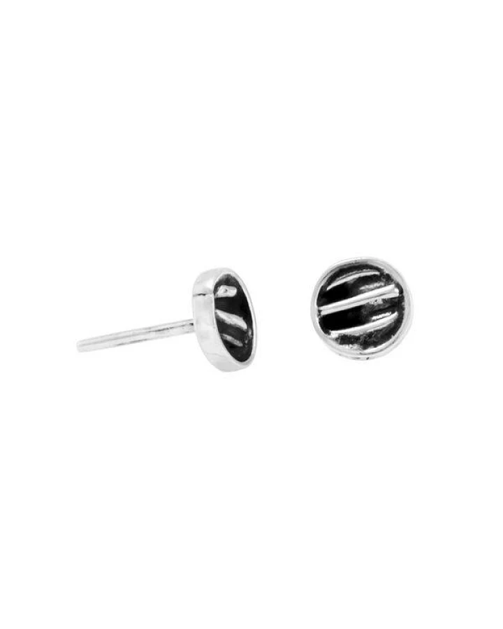 pakilia Ohrringe Silber Wellen rund Ohrstecker handmade sustainable Fair-Trade