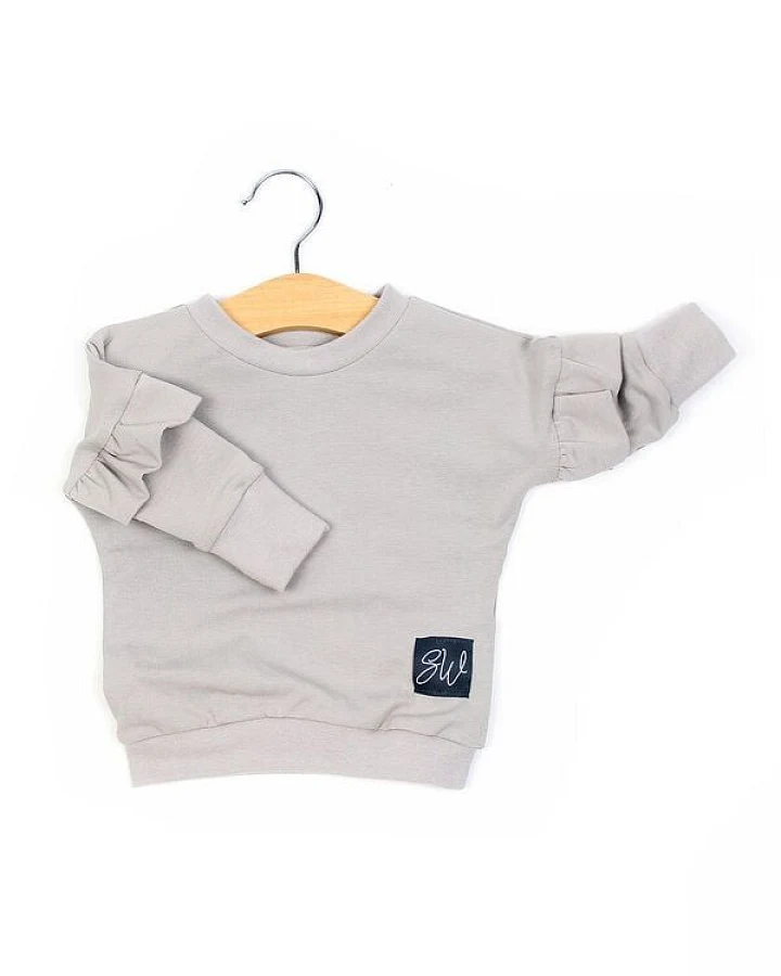 Sternchenwolke BIO Rüschenshirt "Steingrau"