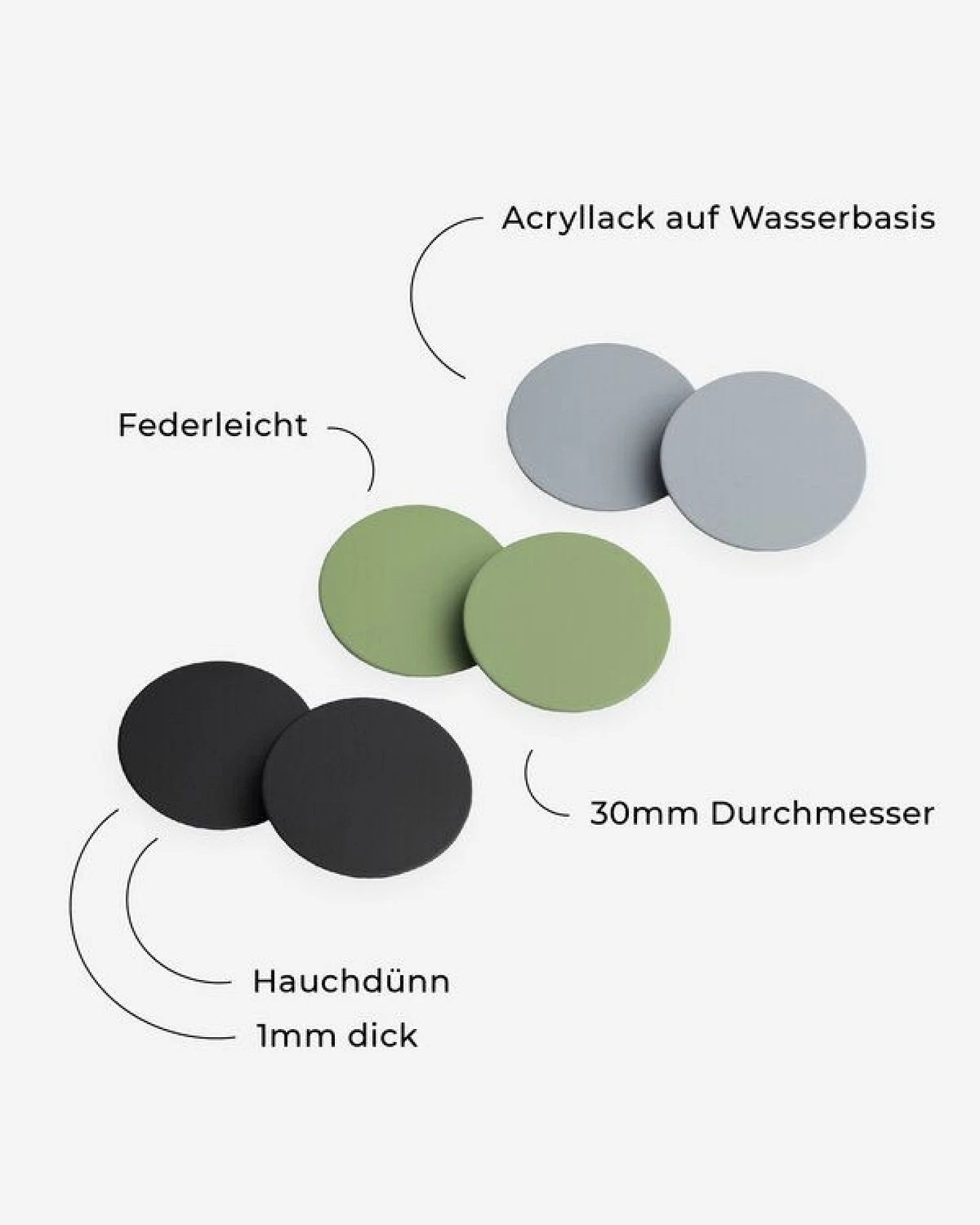 ALEXASCHA Runde Statement Ohrringe aus Titanzink – Ansicht 4