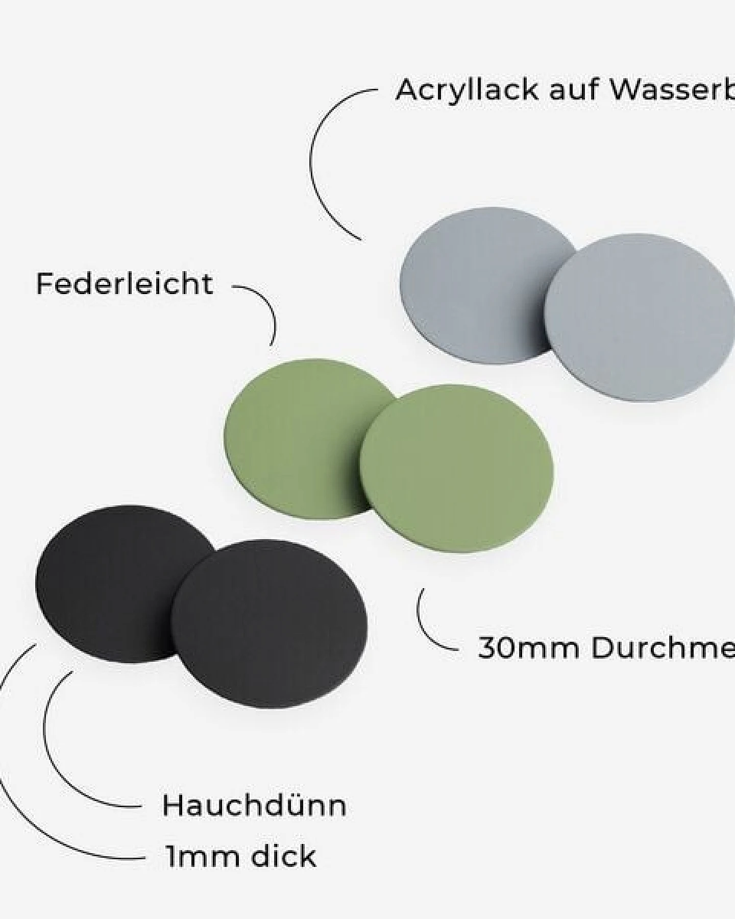 ALEXASCHA Runde Statement Ohrringe aus Titanzink – Ansicht 4