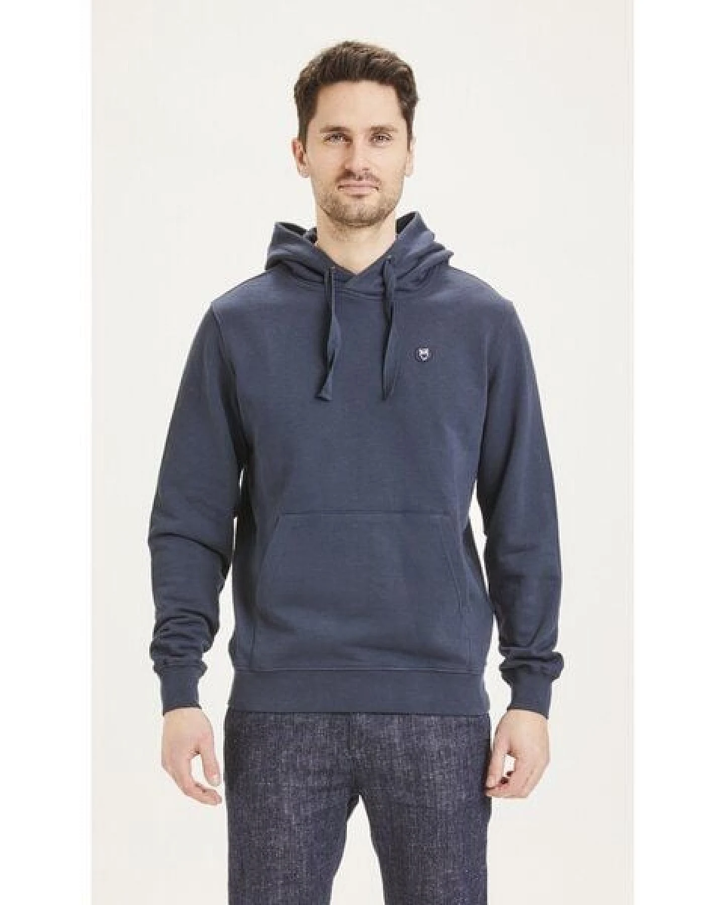 KnowledgeCotton Apparel Kapuzenpullover - Elm Hood Basic Badge Sweat GOTS Vegan – Ansicht 4