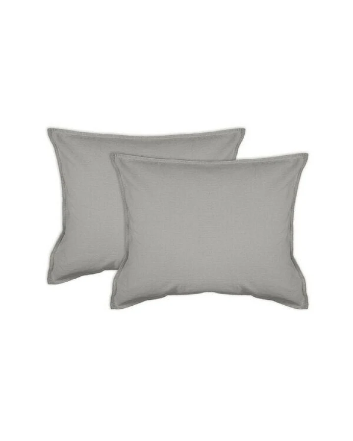 jilda-tex 2er Pack Kissenbezug in Stone-Washed Optik 100% Bio-Baumwolle Uni Made in Green 45x45cm 50x50cm