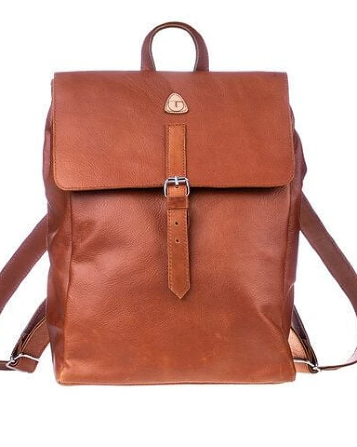 Ritagli di G Damen Leder Laptop Rucksack ALEXA für Studium oder Arbeit - 100% Made in Italy