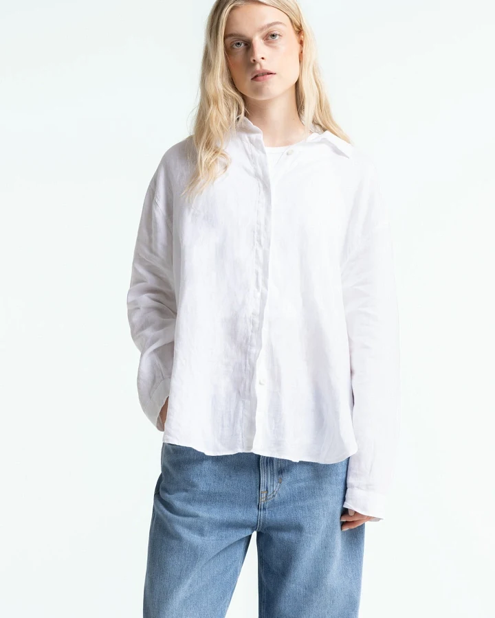 Kings of Indigo Damen vegan Hemd Helen Optisch Weiß