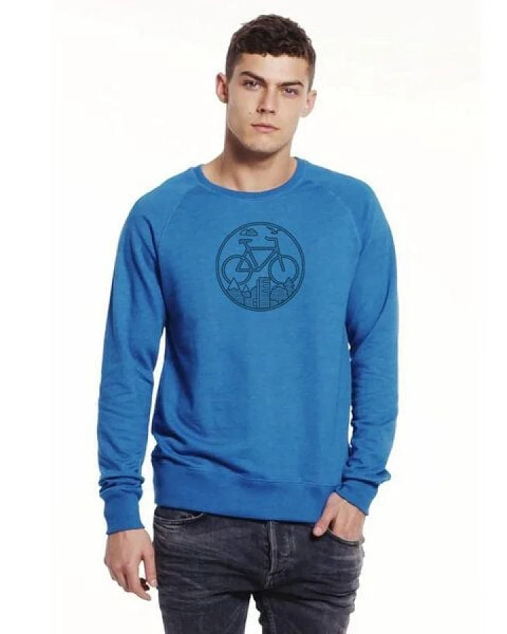 Picopoc Fahrrad Sweatshirt „Unter den Wolken“ in Blau & Schwarz