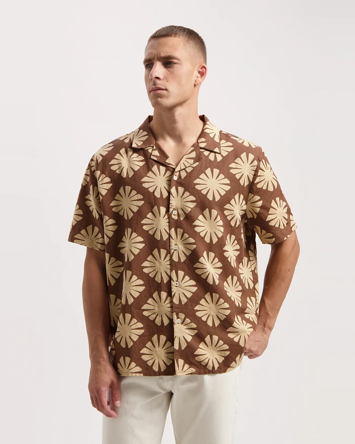 Kuyichi Herren vegan Hemd Bedrucktes Robby Soft Silt