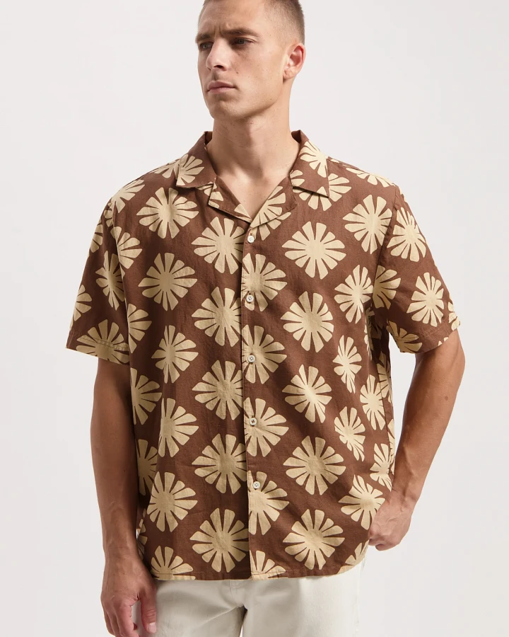 Kuyichi Herren vegan Hemd Bedrucktes Robby Soft Silt