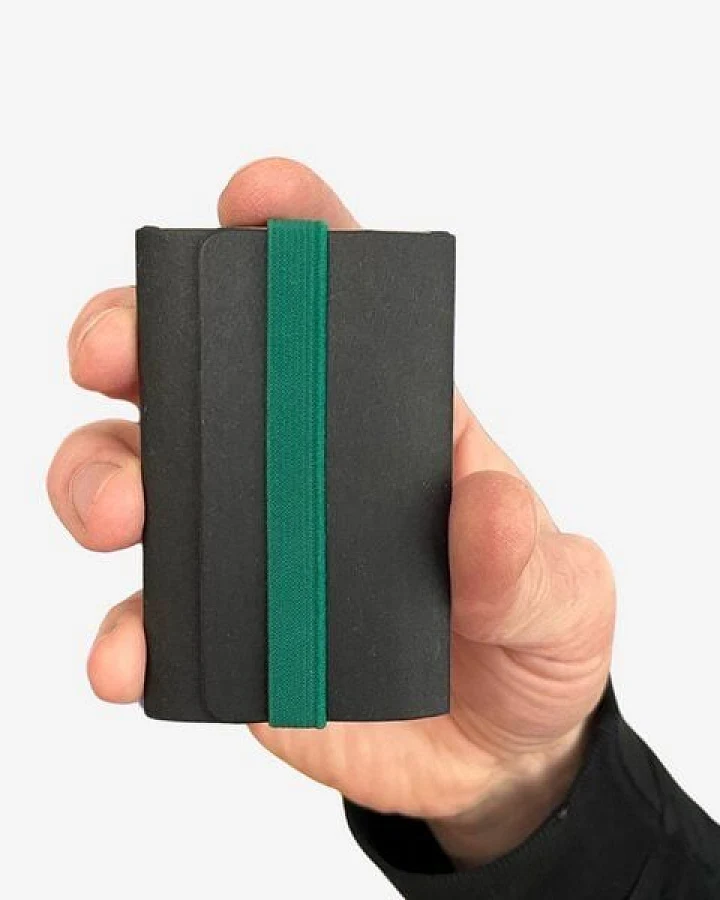 ANDERS & KOMISCH Minimalistisches Karten Portemonnaie mit Münzfach - A&K TINY Wallet Schwarz