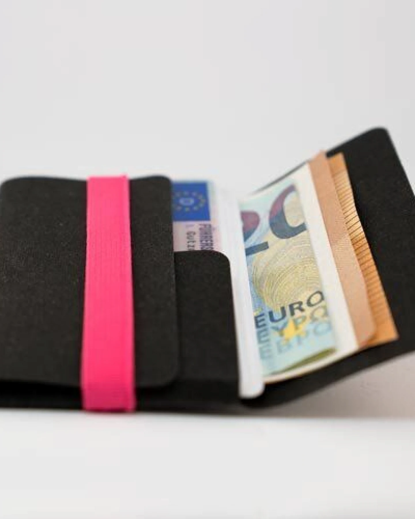 ANDERS & KOMISCH Minimalistisches Karten Portemonnaie mit Münzfach - A&K TINY Wallet Schwarz – Ansicht 2
