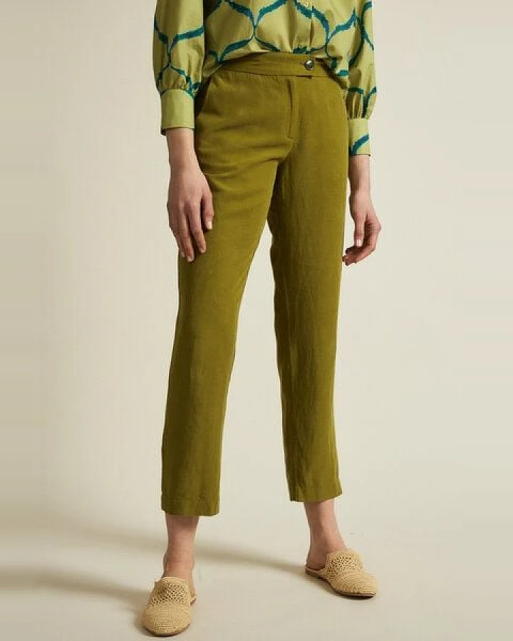 LANIUS 7/8 Hose aus TENCEL Lyocell mit Leinen