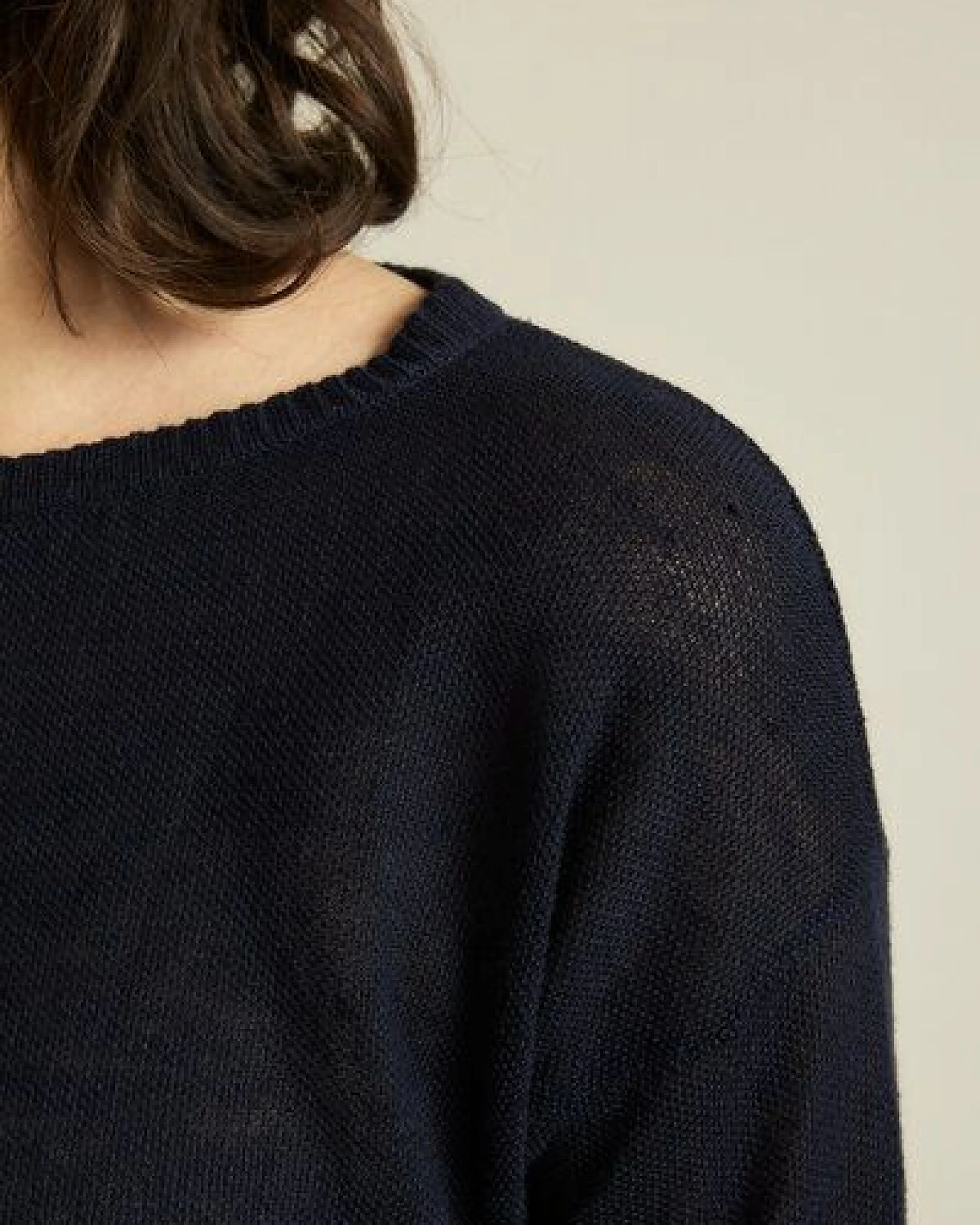 LANIUS Kurzarmpullover aus Hanf – Ansicht 3