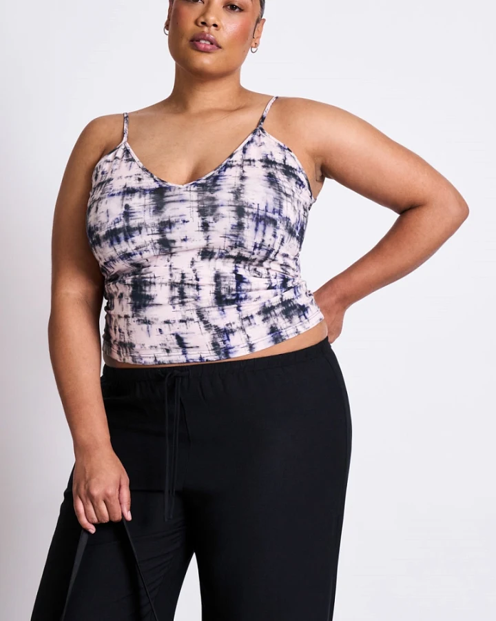 JAN 'N JUNE Damen vegan Top Matilda Geschmolzener Druck