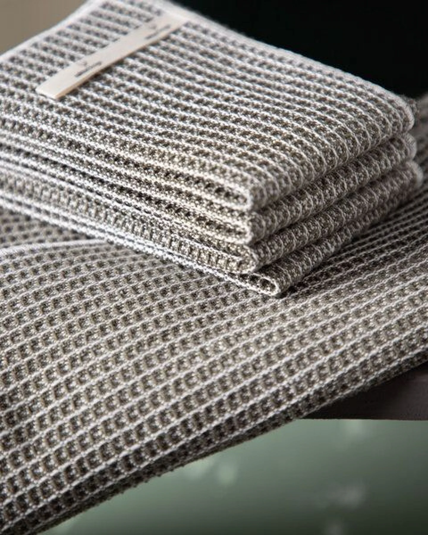 nahtur-design Putztücher-Set, Bodentuch + 4 Putzlappen aus Halbleinen Waffelpiquée – Ansicht 2