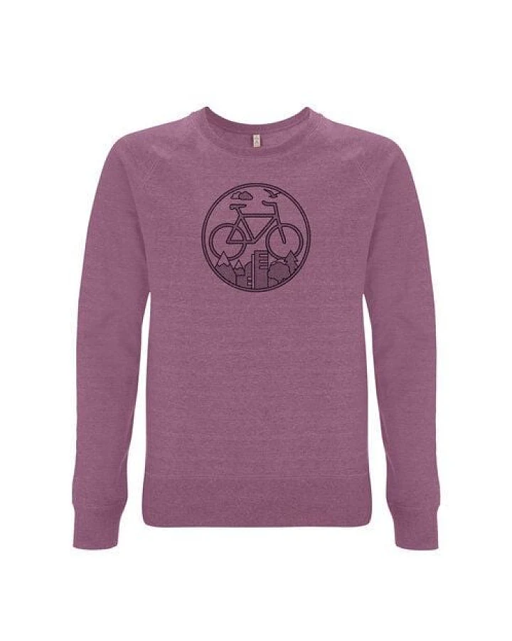 Picopoc Fahrrad Sweatshirt „Unter den Wolken“ in Violett / Lila & Schwarz
