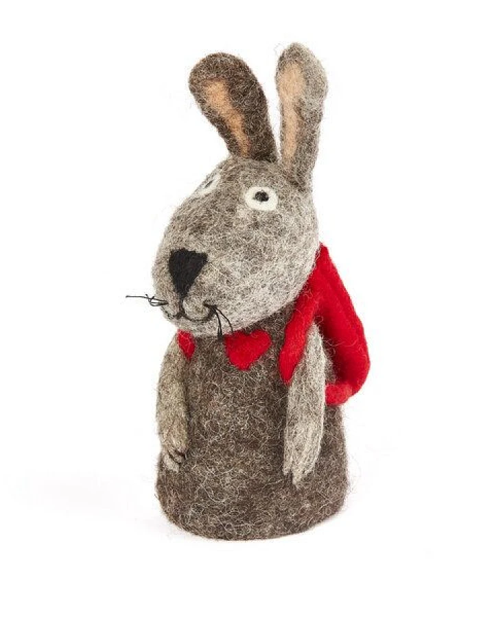 short'n'pietz Hase mit Rucksack als Filz Eierwärmer