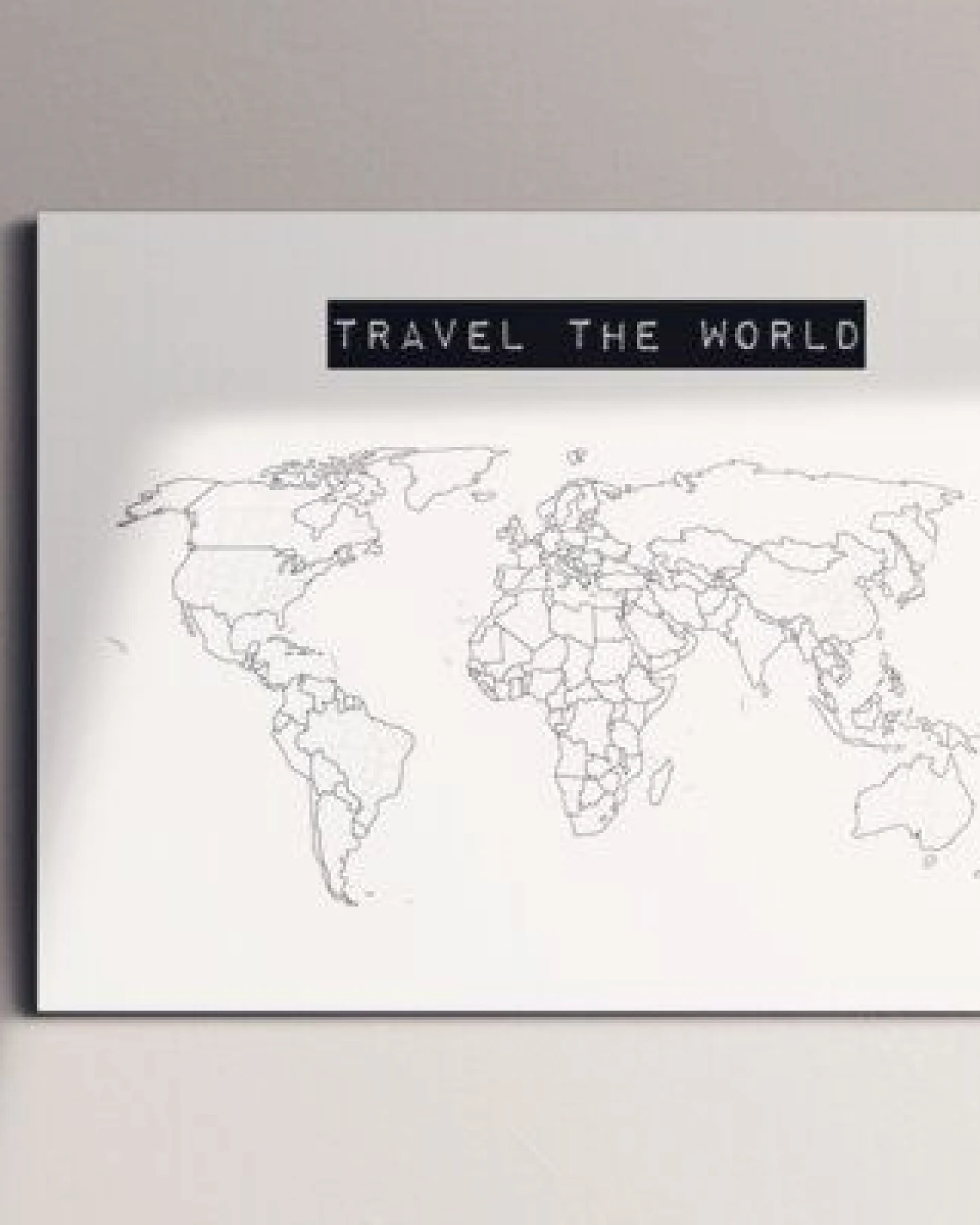 meine-weltkarte Weltkarte travel the world #1- nachhaltig & handemade in Germany- Reiseweltkarte zum ausmalen/pinnen, travelmap- Keilrahmen, Leinwandposter – Ansicht 2