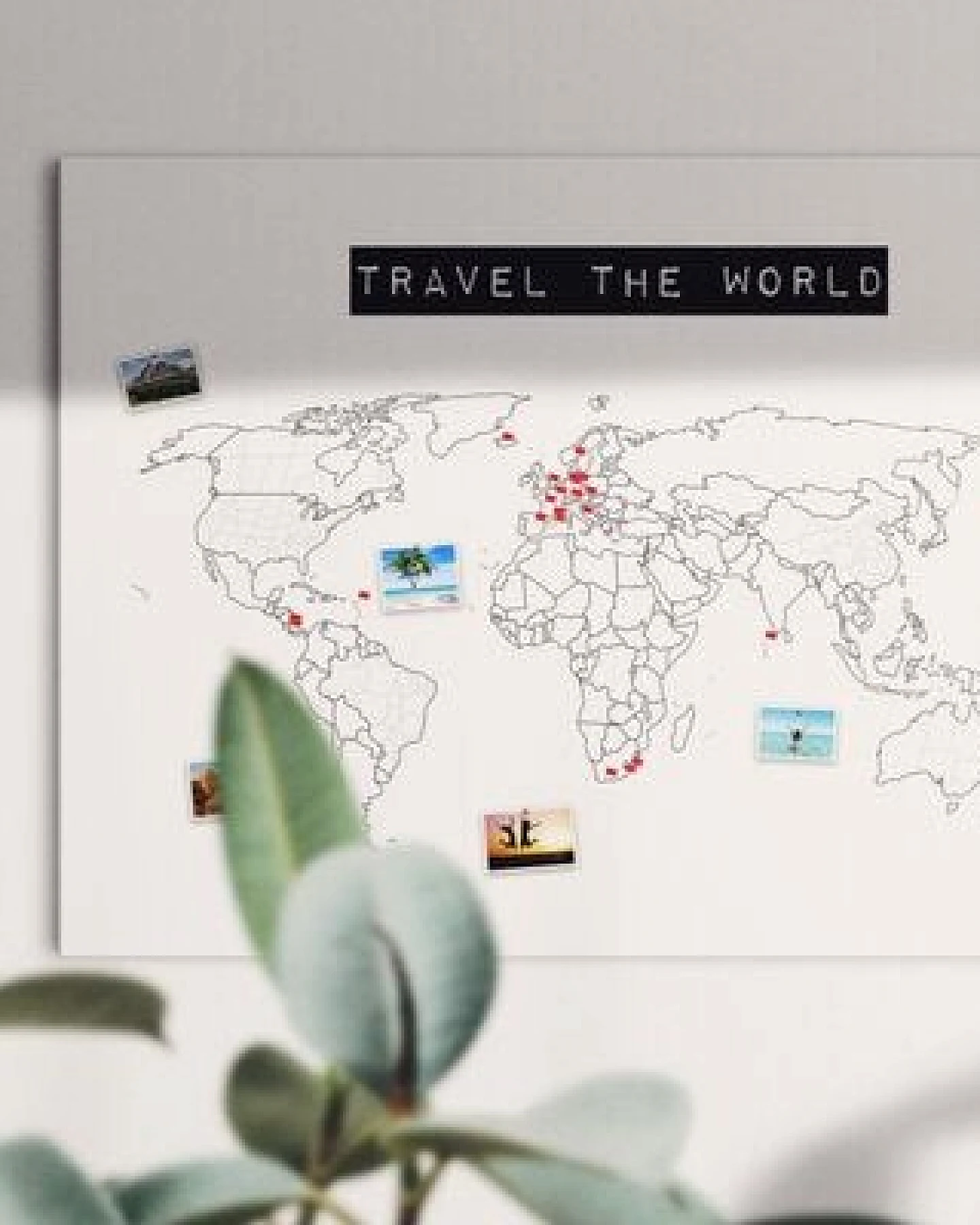 meine-weltkarte Weltkarte travel the world #1- nachhaltig & handemade in Germany- Reiseweltkarte zum ausmalen/pinnen, travelmap- Keilrahmen, Leinwandposter – Ansicht 3