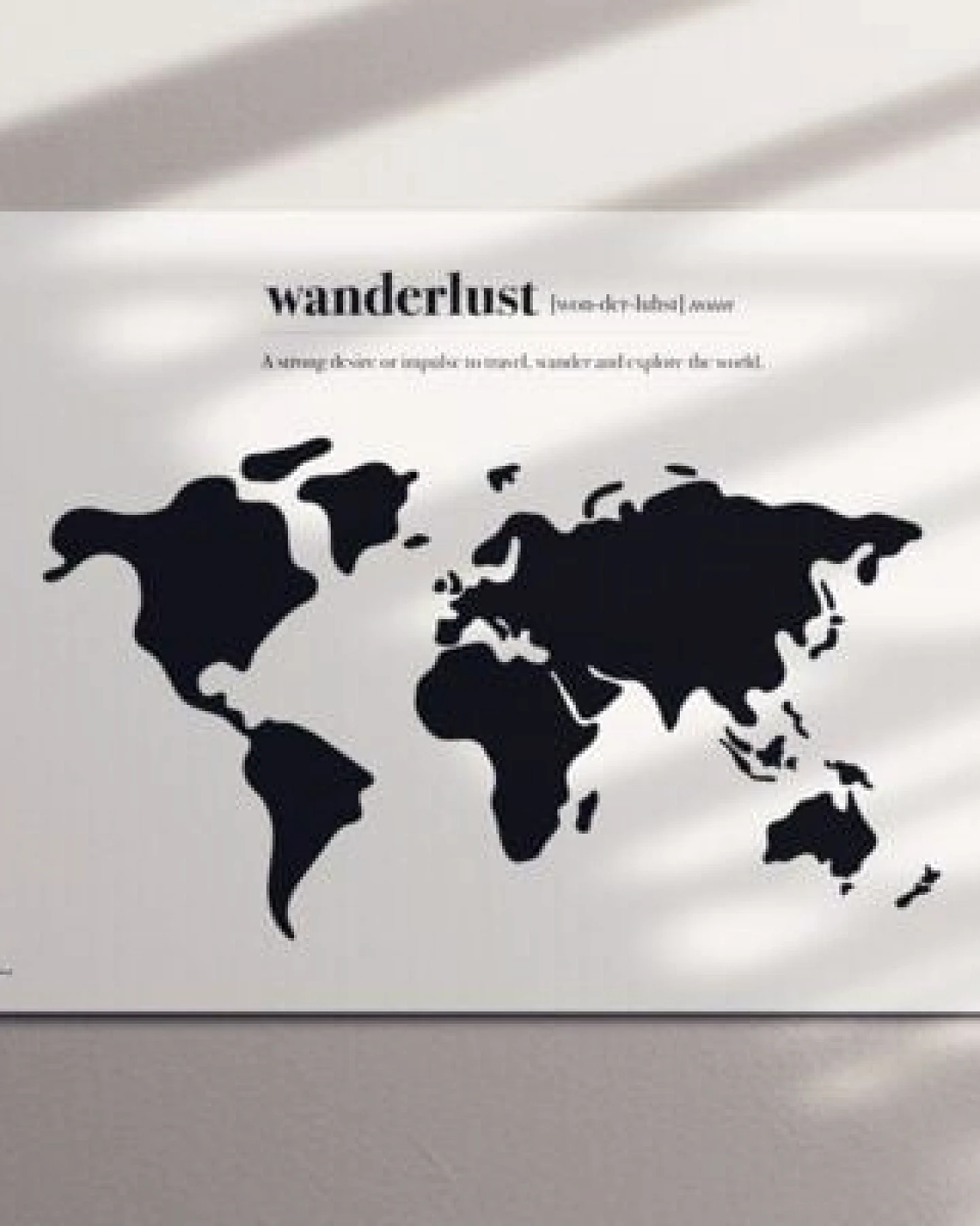 meine-weltkarte Stylische Weltkarte "Wanderlust" #1- nachhaltig & handemade in Germany - Wanddekoration Weltkarte - Keilrahmen, Leinwandposter – Ansicht 2