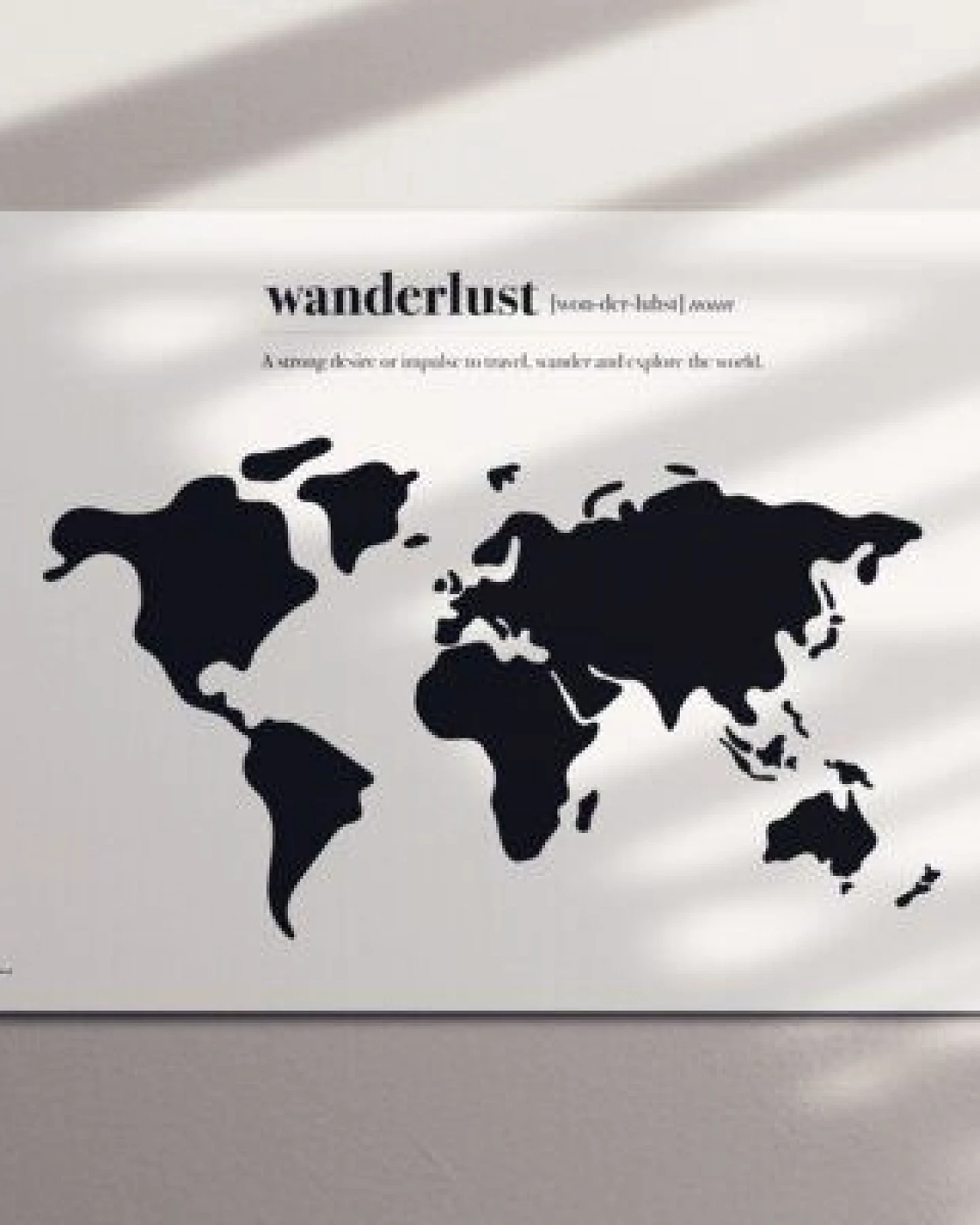 meine-weltkarte Stylische Weltkarte "Wanderlust" #1- nachhaltig & handemade in Germany - Wanddekoration Weltkarte - Keilrahmen, Leinwandposter – Ansicht 2