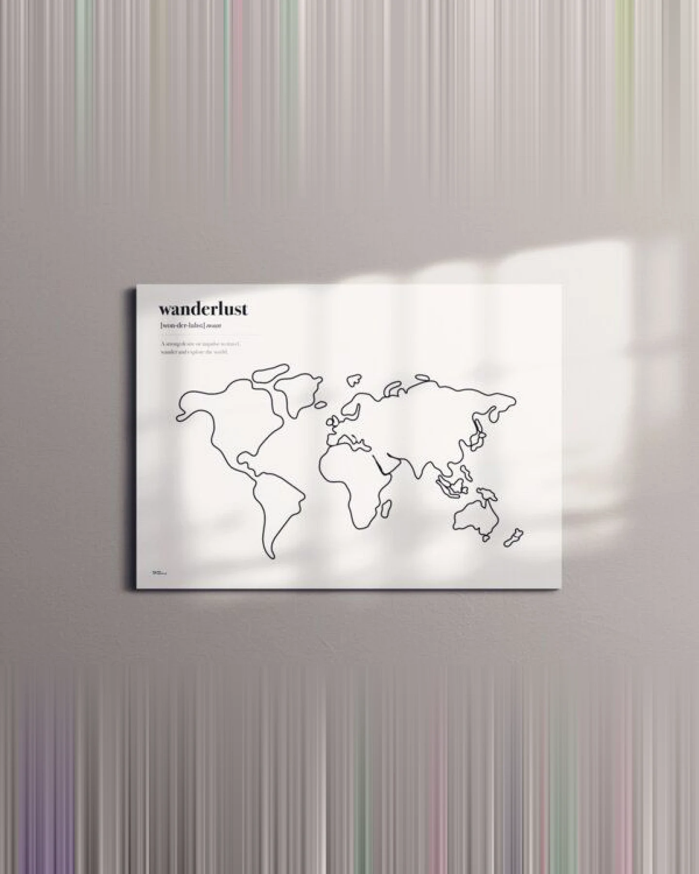 meine-weltkarte Stylische Weltkarte "Wanderlust" #2- nachhaltig & handemade in Germany - Wanddekoration Weltkarte - Keilrahmen, Leinwandposter – Ansicht 2