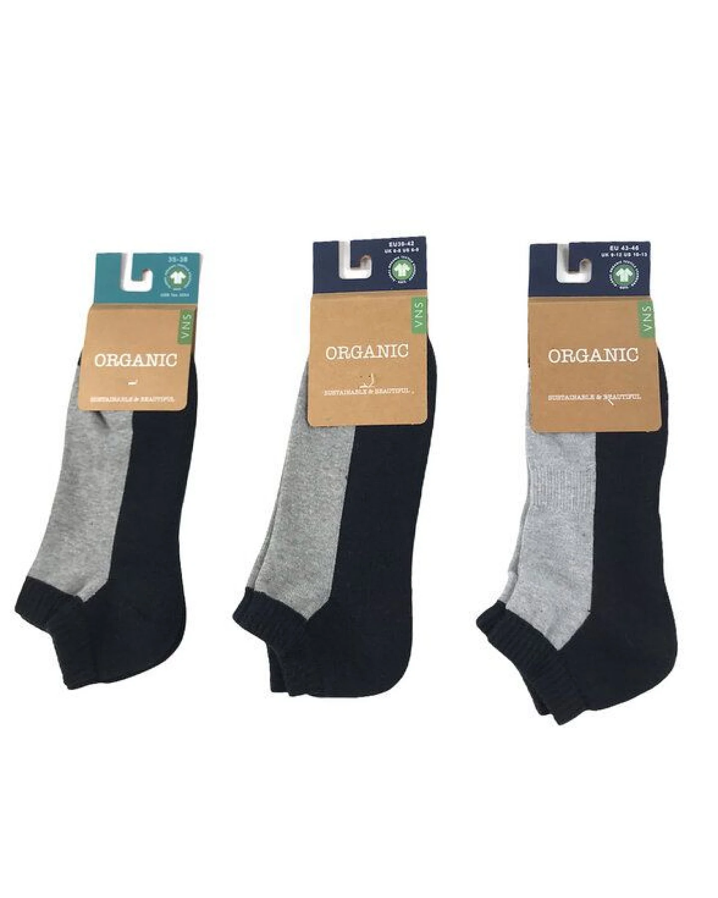 Bulus organic Textilien GmbH Sneakersocken, schwarz-grau – Ansicht 2