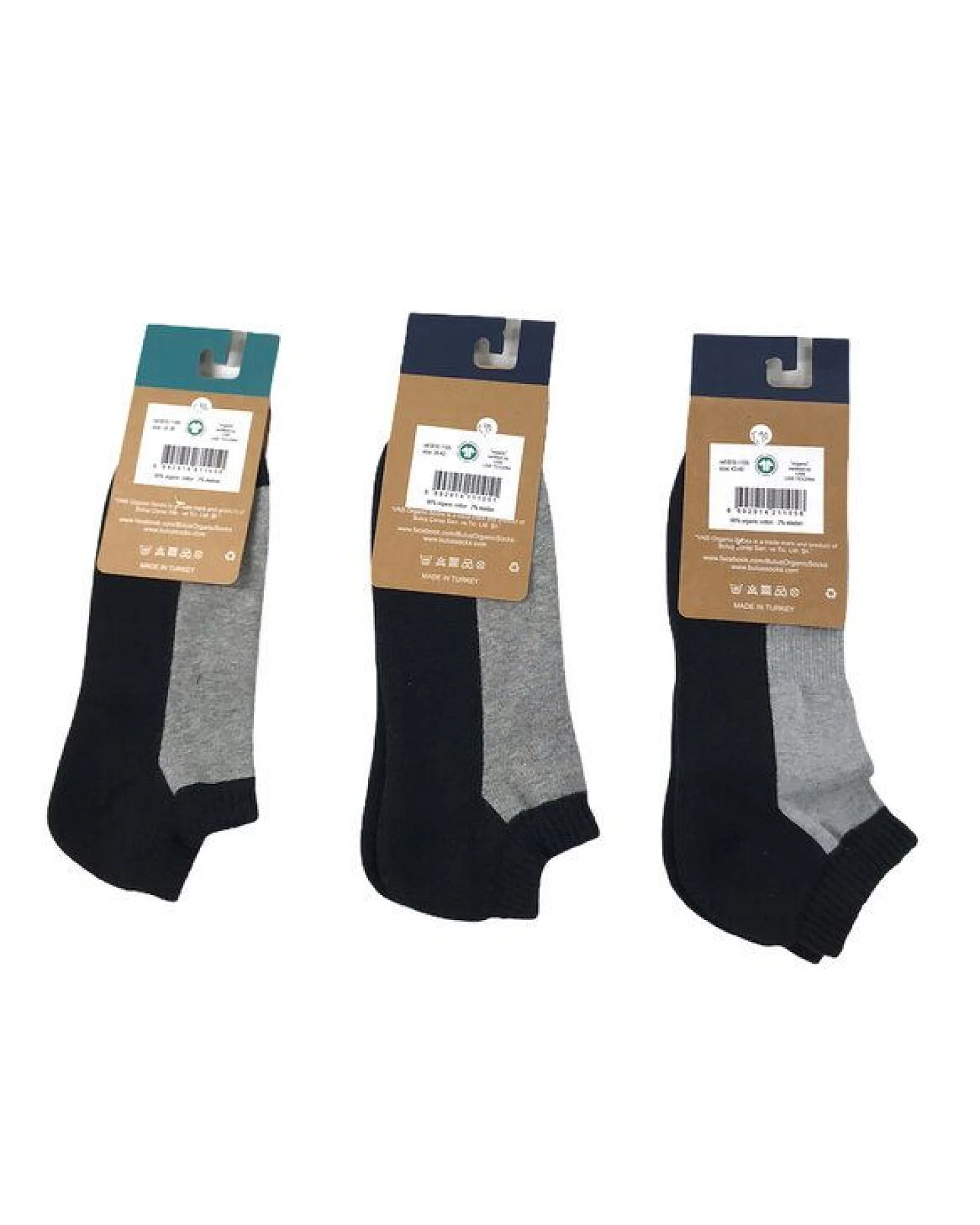 Bulus organic Textilien GmbH Sneakersocken, schwarz-grau – Ansicht 3